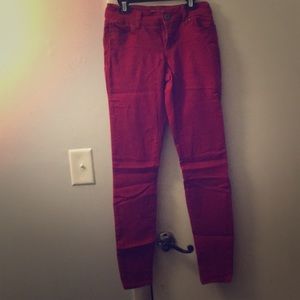 Red jeans.